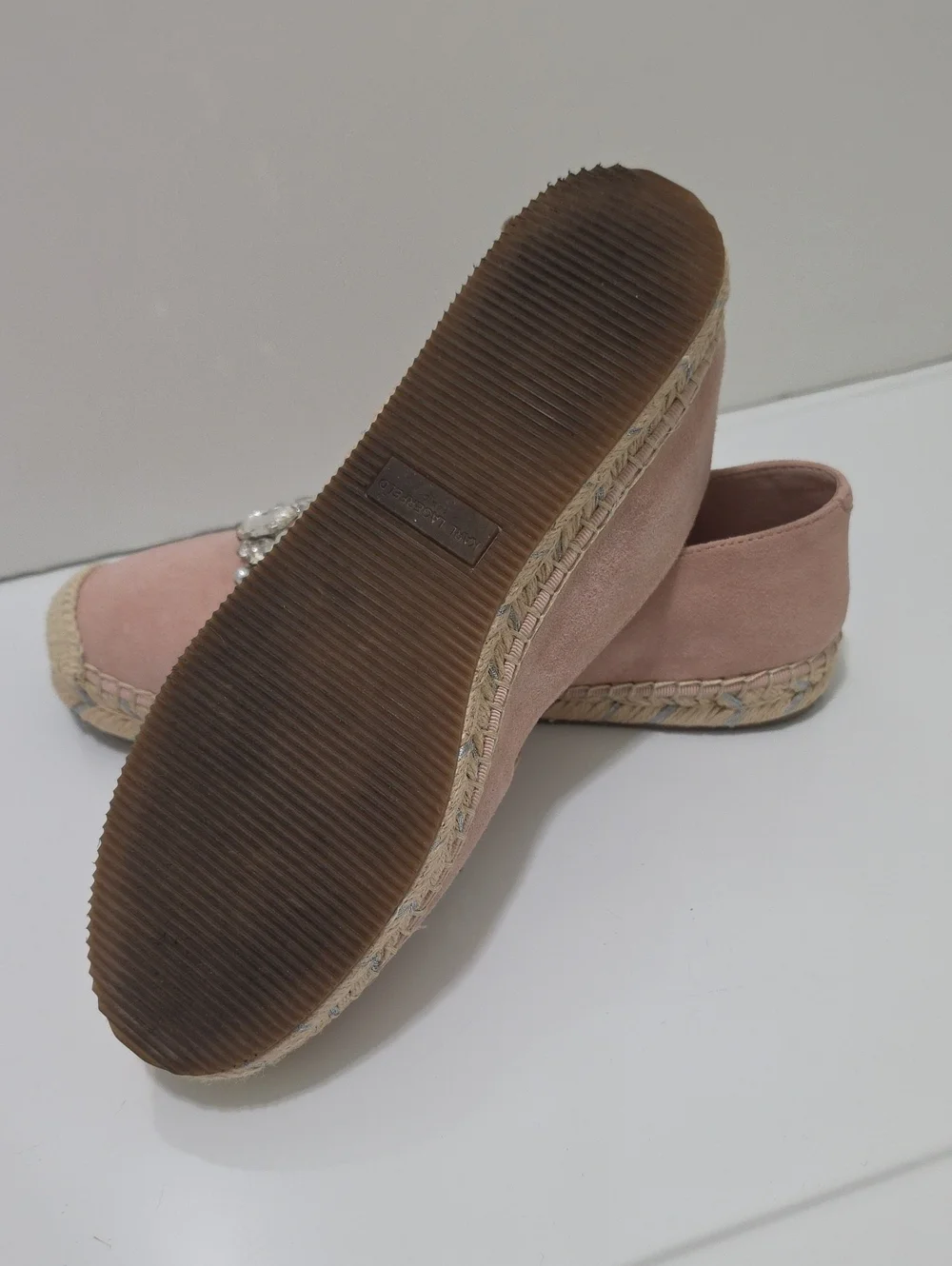 Karl Lagerfeld Paris Margie Embellished Suede Espadrilles
